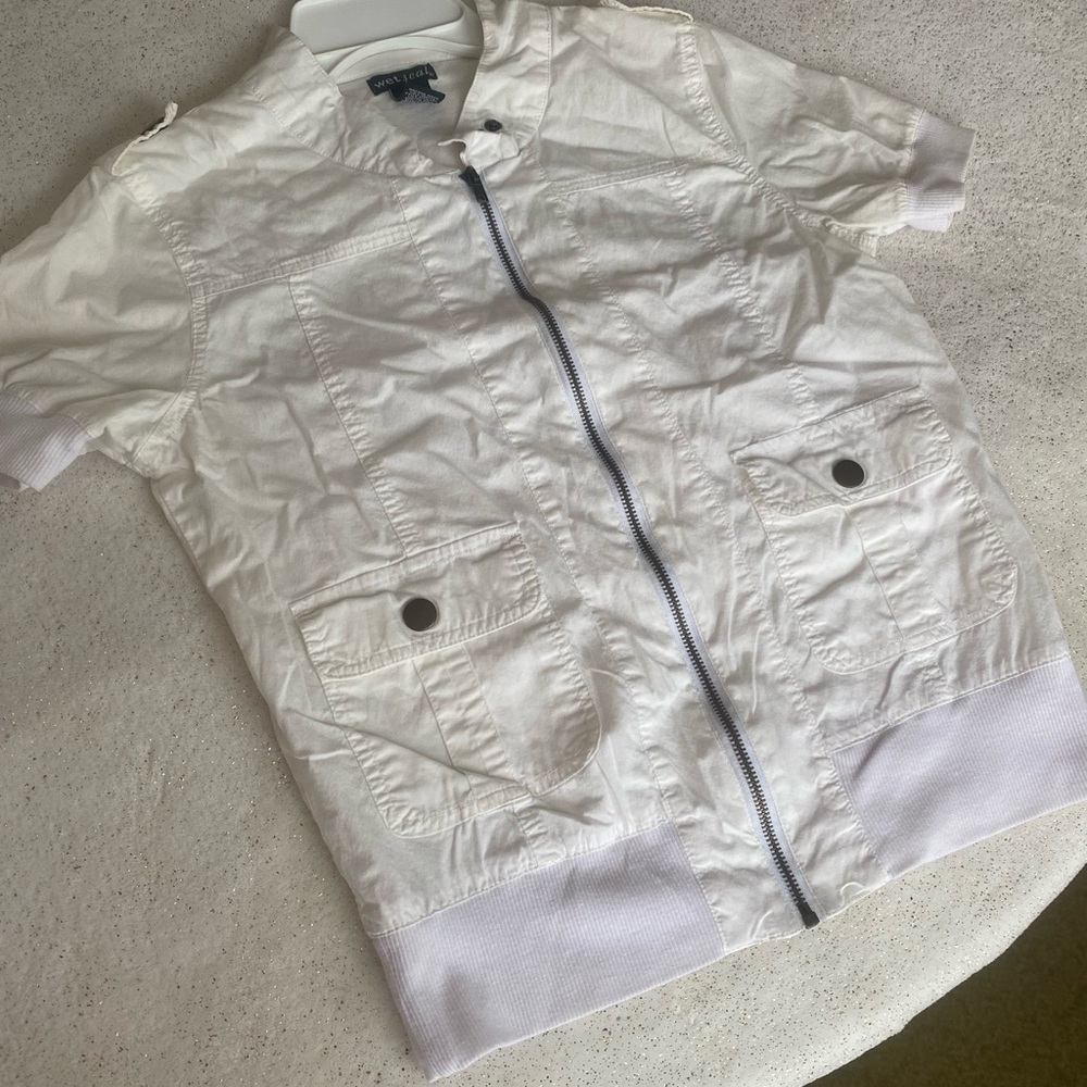 Wet Seal Cream Button-Up Jacket